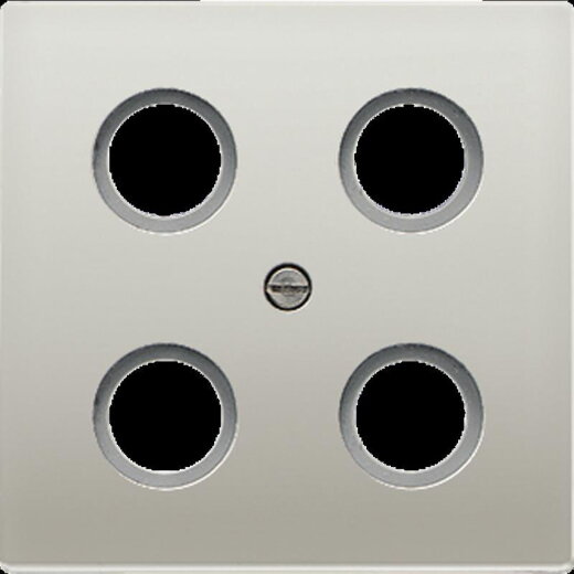 Jung Abdeckung für 4-Loch SAT-TV-Steckdose (Hirschmann), Serie LS, Edelstahl ES2990-4SAT1