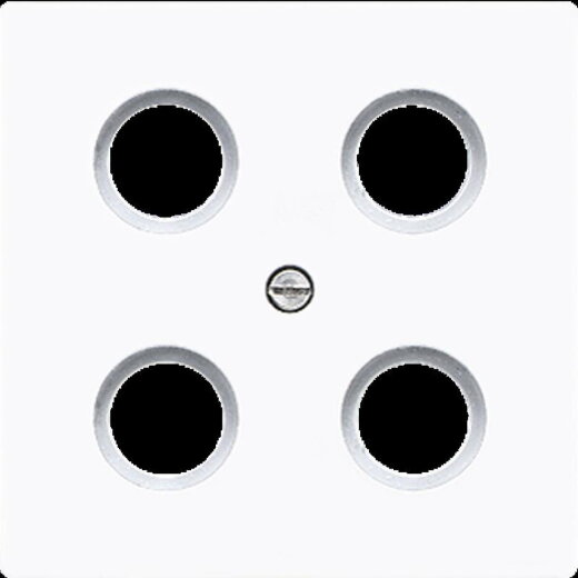 Jung Abdeckung für 4-Loch SAT-TV-Steckdose (Hirschmann), Thermoplast, Serie LS, alpinweiß LS990-4SAT1WW