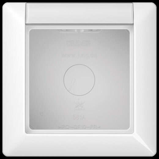 Jung Aufputz-Kappe 1fach mit Schriftfeld, Serie AS/A, alpinweiß AS581ANAWW