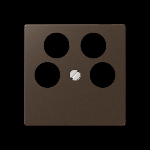 Jung Abdeckung für 4-Loch SAT-TV-Steckdose (Ankaro), Thermoplast lackiert, Serie A, mokka A561-4SAT2MO