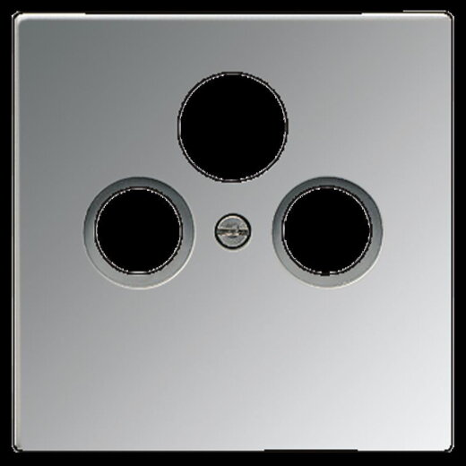 Jung Abdeckung für Universal-Sat/BK-Dosen, Metall verchromt, Serie LS, glanzchrom GCR2990SAT