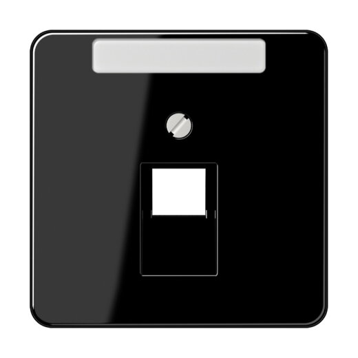 Jung Abdeckung für IAE/UAE-Anschlussdosen 1 x 8-polig, mit Schriftfeld, Thermoplast, Serie CD, schwarz CD569-1NAUASW