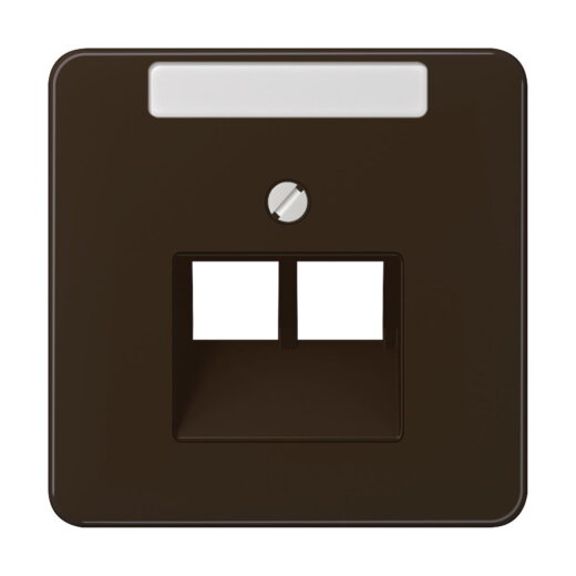 Jung Abdeckung für IAE/UAE-Anschlussdosen 2 x 8-polig, mit Schriftfeld, Thermoplast, Serie CD, braun CD569-2NAUABR