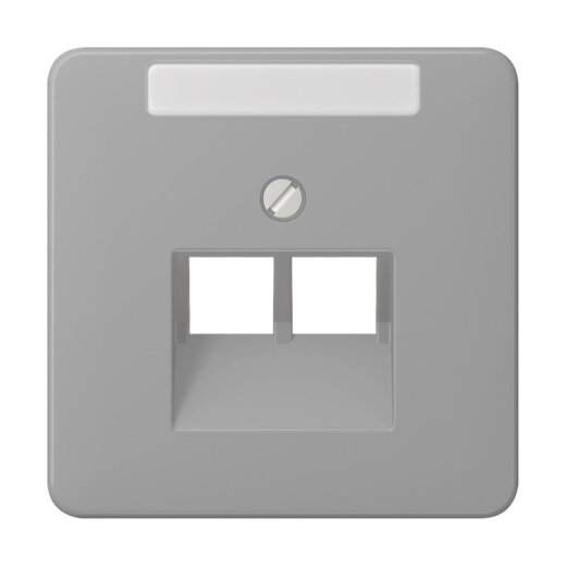 Jung Abdeckung für IAE/UAE-Anschlussdosen 2 x 8-polig, mit Schriftfeld, Thermoplast, Serie CD, grau CD569-2NAUAGR