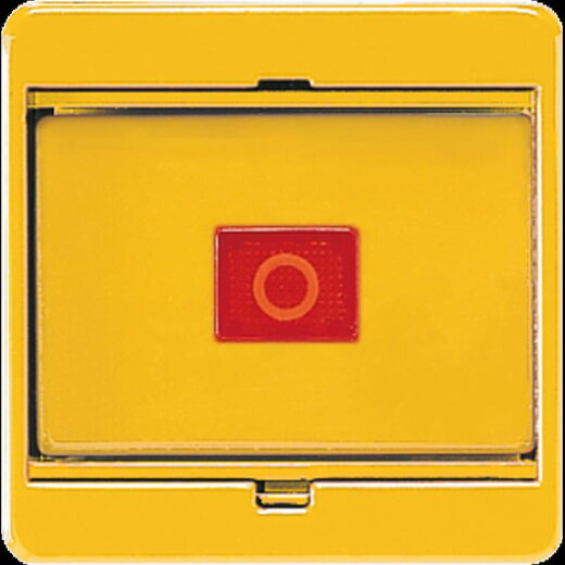 Jung Abdeckung mit Glasscheibe, Serie CD, gelb (mit gelber Wippe) 561GLGE