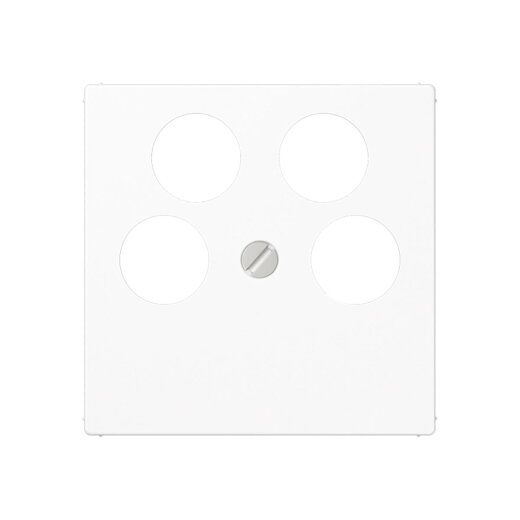 Jung Abdeckung für 4-Loch SAT-TV-Steckdose (Ankaro), Thermoplast, Serie AS/A, alpinweiß A561-4SAT2WW