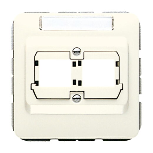 Jung Abdeckung für Modular-Jack-Steckbuchsen 2fach, Reichle + De Massari, mit Schriftfeld, Thermoplast, Serie CD, weiß 569-21ACS