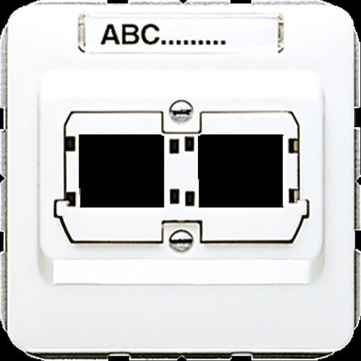 Jung Abdeckung für Modular-Jack-Steckbuchsen 2fach, Reichle + De Massari, mit Schriftfeld, Thermoplast, Serie CD, alpinweiß CD569-21ACSWW