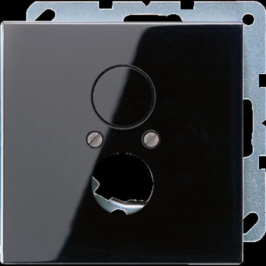 Jung Abdeckung für 2 Rundsteckverbinder bis 18,5 mm ?, Duroplast, Serie LS, schwarz LS962SW