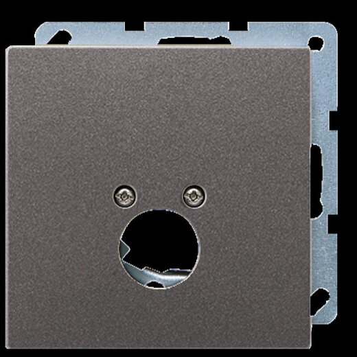Jung Abdeckung für 1 Rundsteckverbinder bis 18,5 mm ?, Aluminium lackiert, Serie LS, anthrazit (lackiertes Aluminium) AL2962-1AN