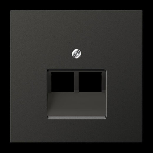 Jung Abdeckung für IAE/UAE-Anschlussdosen 2 x 8-polig, Aluminium lackiert, Serie LS, anthrazit (lackiertes Aluminium) AL2969-2UAAN