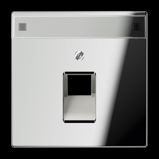 Jung Abdeckung für IAE/UAE-Anschlussdosen 1 x 8-polig, mit Schriftfeld, Metall verchromt, Serie LS, glanzchrom GCR2969-1NAUA