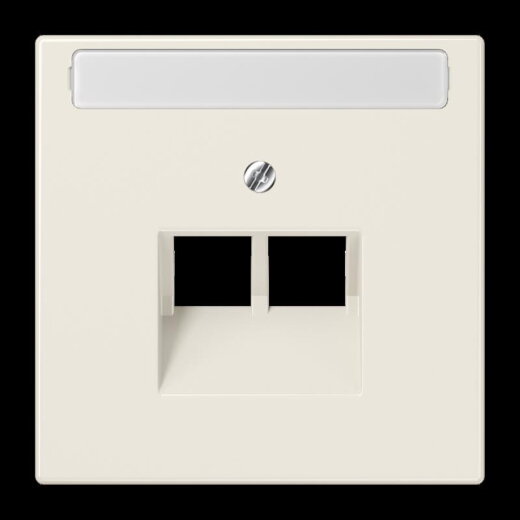 Jung Abdeckung für IAE/UAE-Anschlussdosen 2 x 8-polig, mit Schriftfeld, Thermoplast, Serie LS, weiß LS969-2NAUA