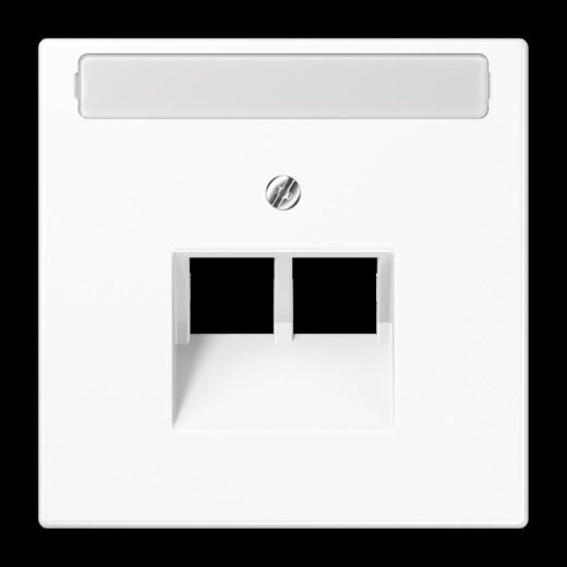 Jung Abdeckung für IAE/UAE-Anschlussdosen 2 x 8-polig, mit Schriftfeld, Thermoplast, Serie LS, alpinweiß LS969-2NAUAWW