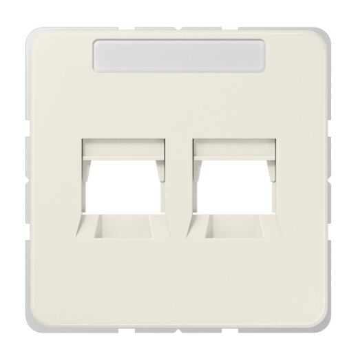 Jung Abdeckung (gerastet) für Modular-Jack-Steckbuchsen 2fach, Serie CD, weiß 569-2WE