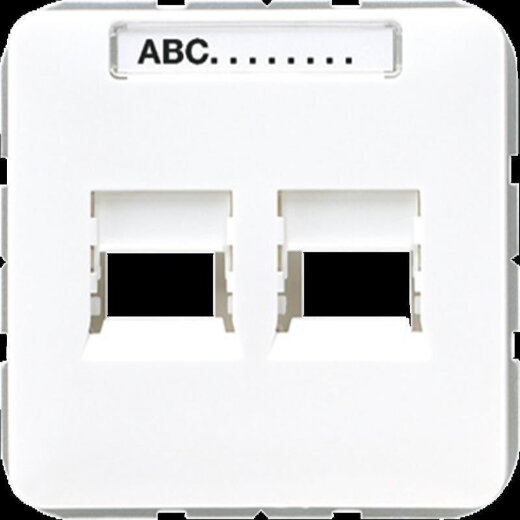 Jung Abdeckung (gerastet) für Modular-Jack-Steckbuchsen 2fach, Serie CD, alpinweiß CD569-25WEWW