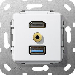 Gira Einsatz 568103 USB 3.0A Miniklinke 3,5mm Kab rw