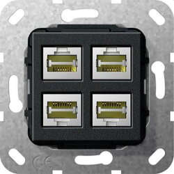 Gira Einsatz 569910 RJ45 Cat.6a 10GB 4f LSA Plus sw m