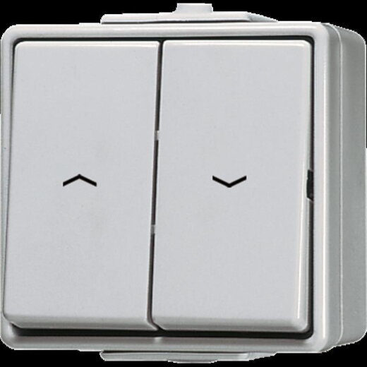 Jung Jalousie-Wippschalter, Schalter 1-pol. (1 Antrieb), AX 250 V ~, IP 44, WG 600 609VWEINS