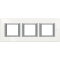 Bticino Abdeckrahmen HA4802M3HHD 3f Horiz. weiss Alu
