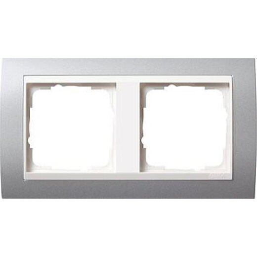 Gira Rahmen 0212326 2fach + ZR rw Event Farbe Alu