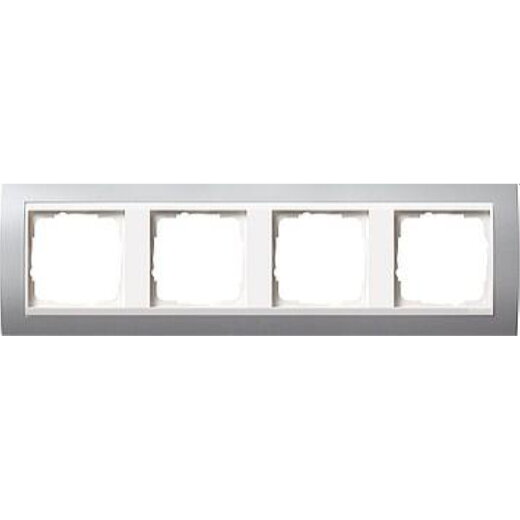Gira Rahmen 0214326 4fach + ZR rw Event Farbe Alu