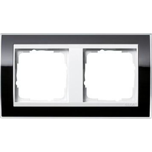 Gira Rahmen 0212733 2fach + ZR rw Event Klar schwarz