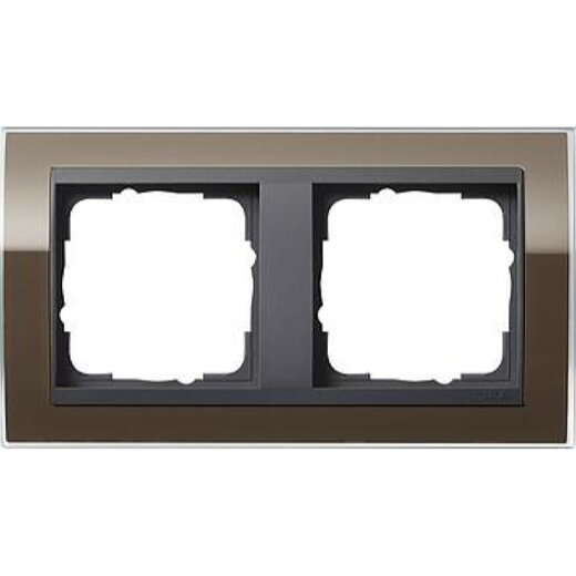 Gira Rahmen 0212768 2fach + ZR Anth Event Klar Braun