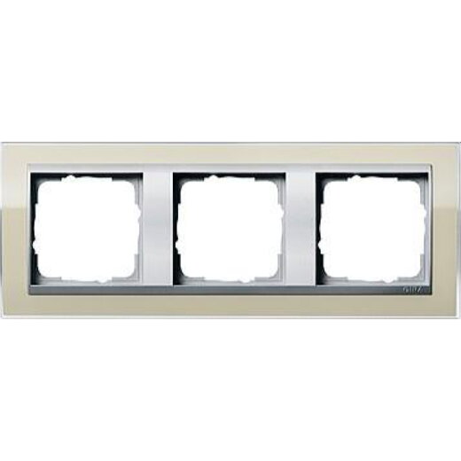 Gira Rahmen 0213776 3fach + ZR Alu Event Klar Sand