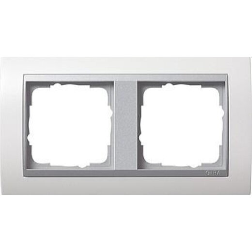 Gira Rahmen 021271 2fach ZR Alu Event reinweiss matt