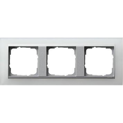 Gira Rahmen 021350 3fach + ZR Alu Event Opak weiss