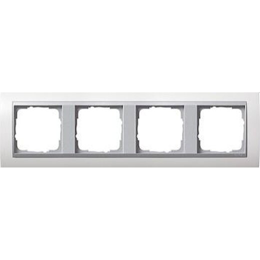 Gira Rahmen 021471 4fach ZR Alu Event reinweiss matt