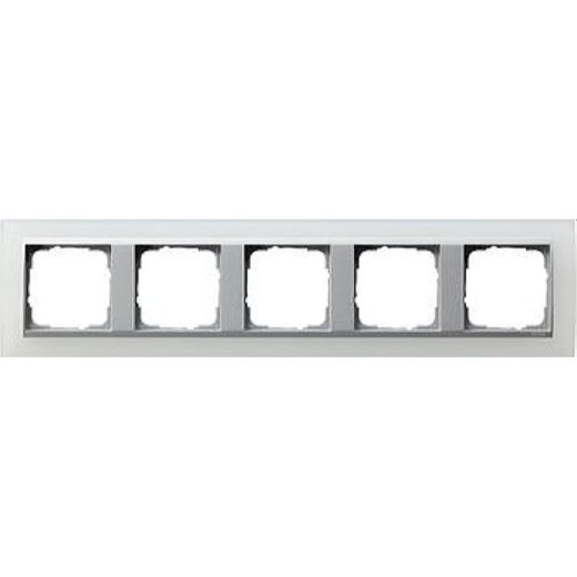 Gira Rahmen 021550 5fach + ZR Alu Event Opak weiss