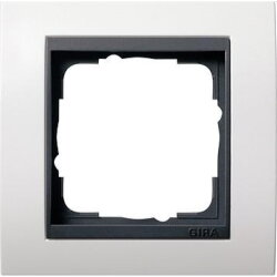 Gira Rahmen 021107 1fach ZR ant Event reinweiss matt