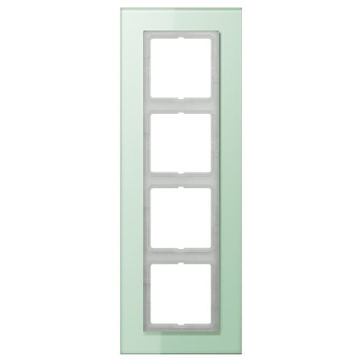 Jung Glasrahmen 4fach, Glas, LS PLUS, mattweiß LSP984GLAS