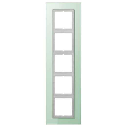 Jung Glasrahmen 5fach, Glas, LS PLUS, mattweiß LSP985GLAS