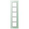 Jung Glasrahmen 5fach, Glas, LS PLUS, mattweiß LSP985GLAS