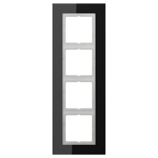 Jung Glasrahmen 4fach, Glas, LS PLUS, schwarz LSP984GLSW