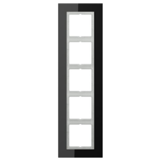 Jung Glasrahmen 5fach, Glas, LS PLUS, schwarz LSP985GLSW
