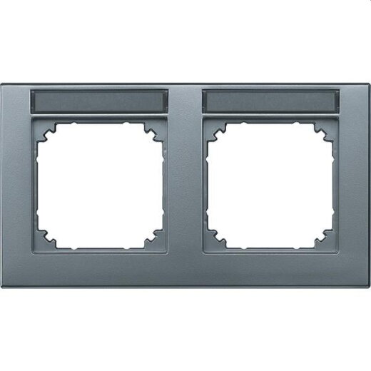 Merten Rahmen 472260 2fach waagerecht aluminium M-PLAN