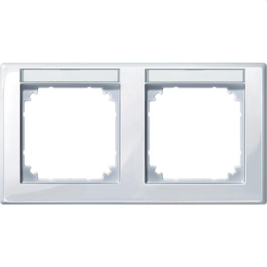 Merten Rahmen 471225 2fach waager. aktivweiss glaenz.