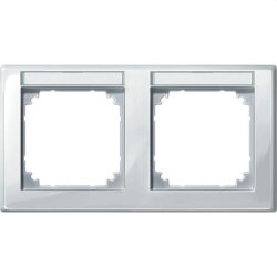 Merten Rahmen 471219 2fach waager. polarweiss glaenz.