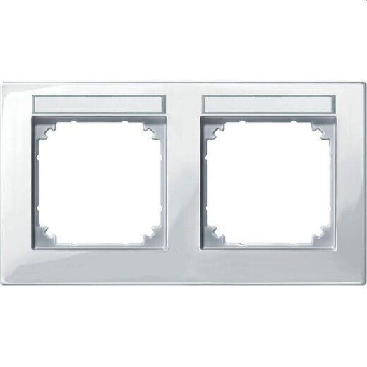 Merten Rahmen 514219 2fach waage. polarweiss glaenzend