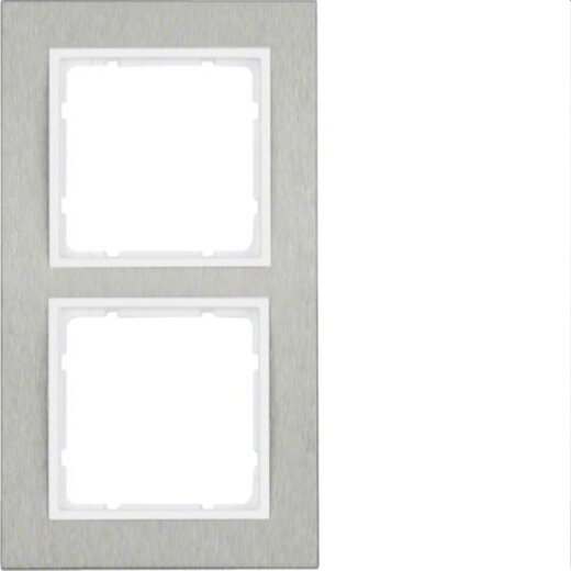 Berker Rahmen M310223609 edelstahl/polarweiss