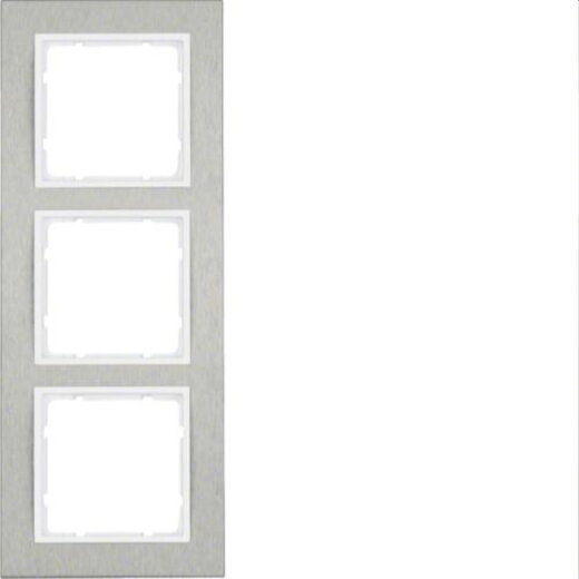 Berker Rahmen M310233609 edelstahl/polarweiss