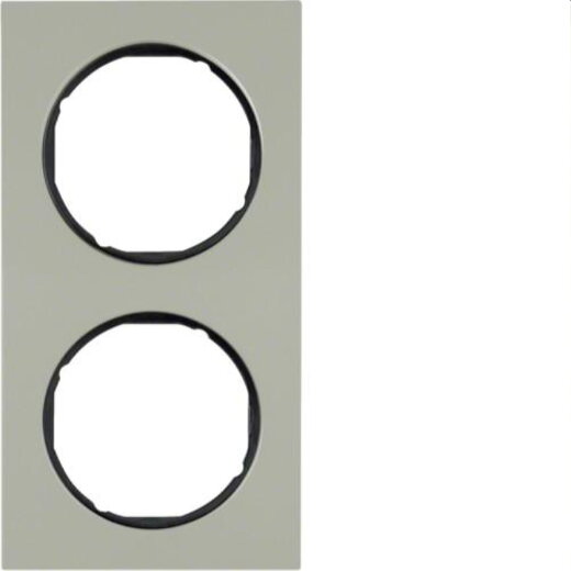 Berker Rahmen M310122204 edelstahl/schwarz