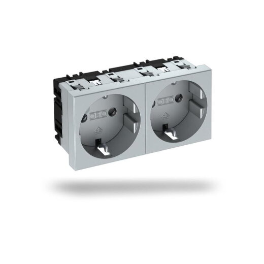 OBO Steckdose STD-D0 AL2 0° 2fach alu lackiert