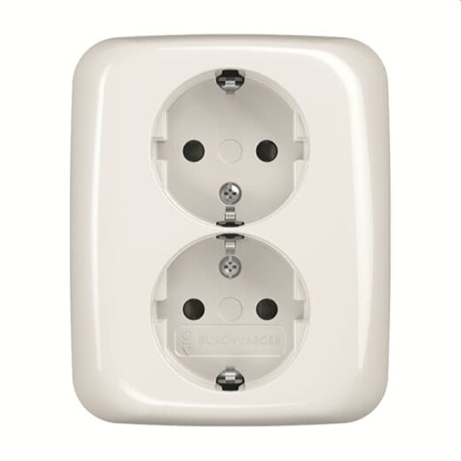Busch-Jaeger Doppelsteckdose SCHUKO 202 EUJB-214, alpinweiß