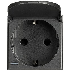 Bticino SCHUKO-Steckdose Klappdeckel anthrazit