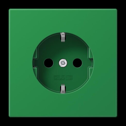 Jung SCHUKO Steckdose, 16 A 250 V ~, SAFETY+, Thermoplast, Serie LS, grün (für SV) LS1520BFKIGN